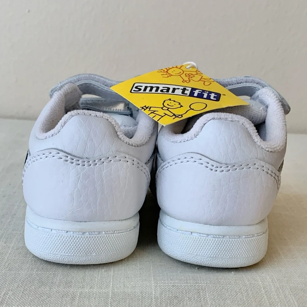2006 Smart Fit New With Tags Y2K Deadstock White Navy Stripe Baby Boys Shoes 5W